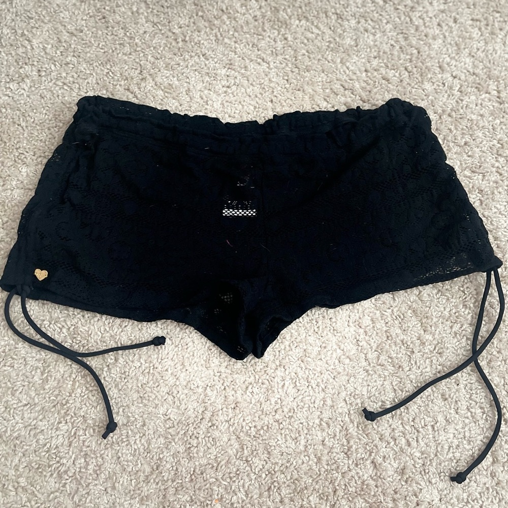 Victoria's Secret Black Lace Swim Coverup Shorts